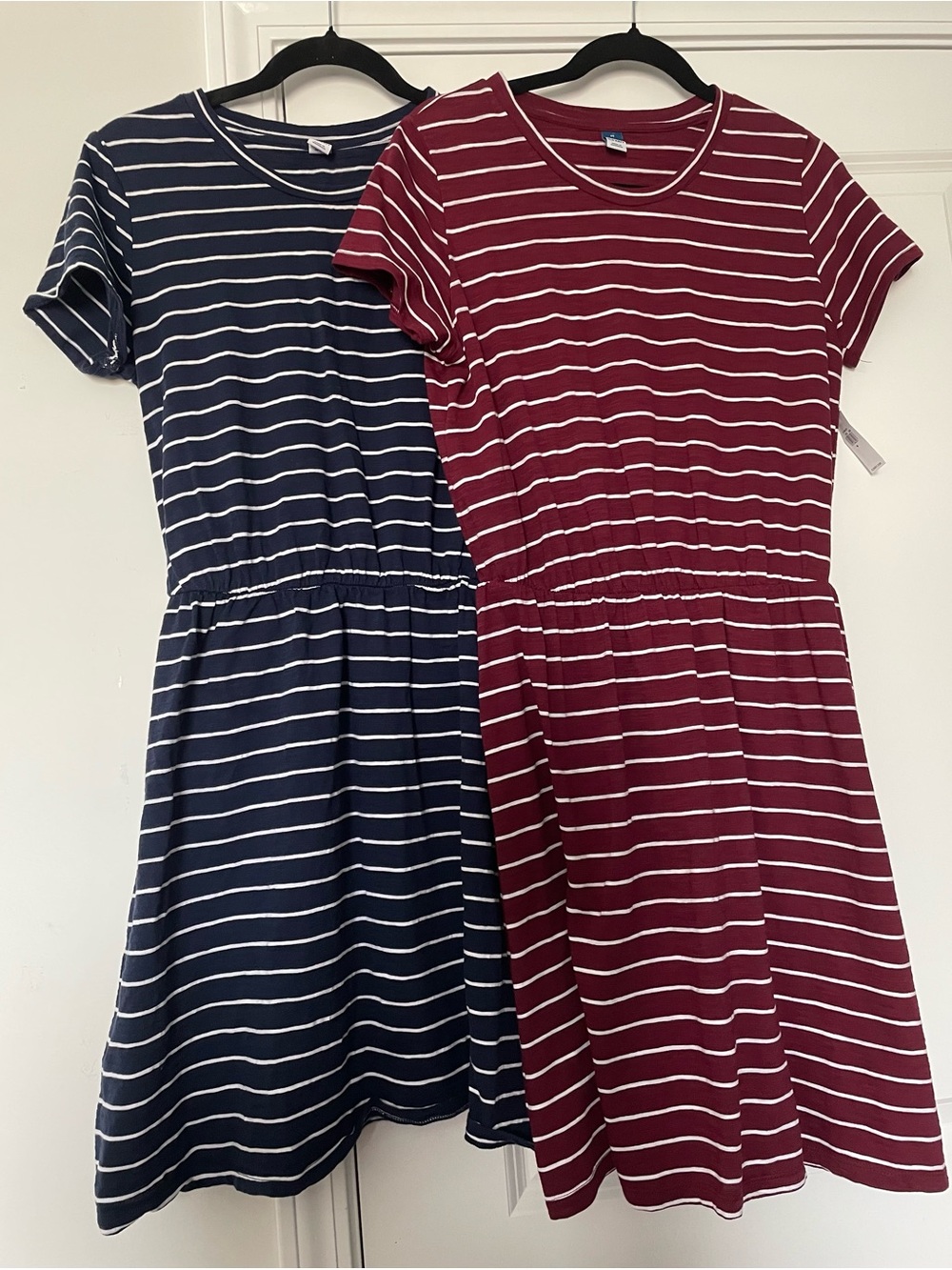 Old Navy Striped Mini Dress Lof of 2 Womens M Nautical Beachy Coastal Cotton
